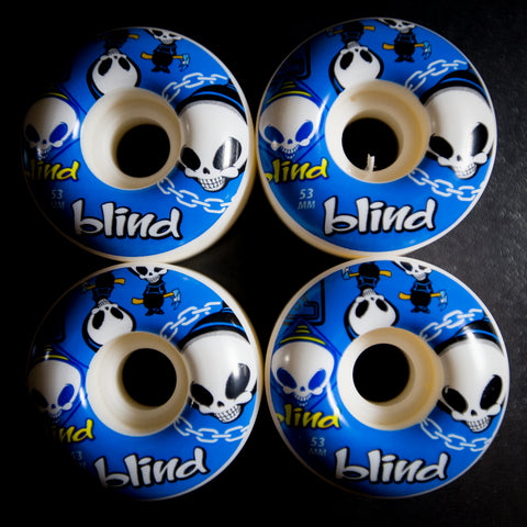 *OPEN BOX* Blind Random Blue 53mm Skateboard Wheels (Set of 4)