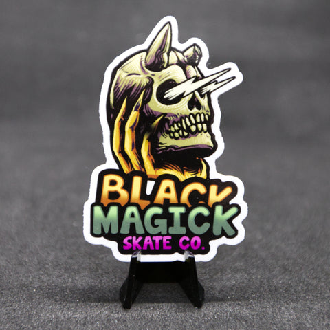 Black Magick Skate Co Lightning Skull Sticker!