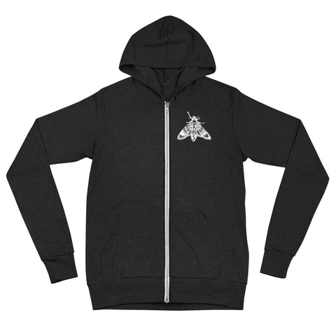 Black Magick Skate Co Black Ultra-Lightweight Hoodies with Moth and Orange Skull