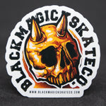 Black Magick Skate Co Orange Demon Skull Sticker!