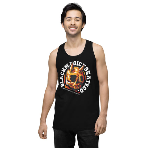 Black Magick Skate Co Orange Skull Tank Top